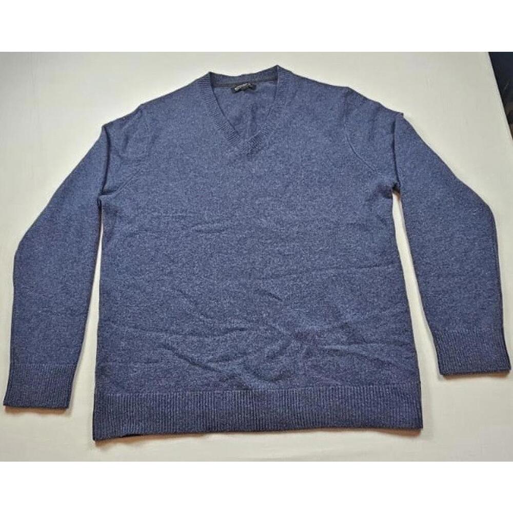 Banana Republic Merino Wool‎  Blue V-Neck Sweater Mens Large
